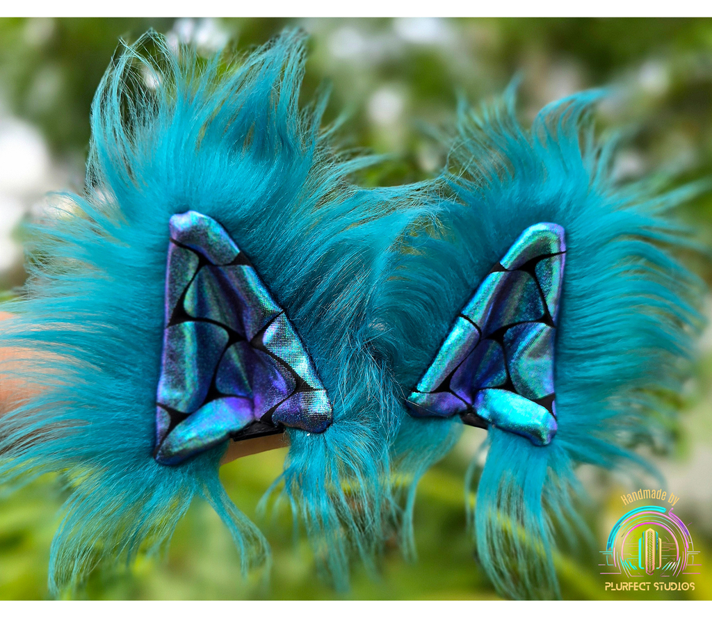 Teal Mermaid - Feral Ears - Hair Clip Accessories