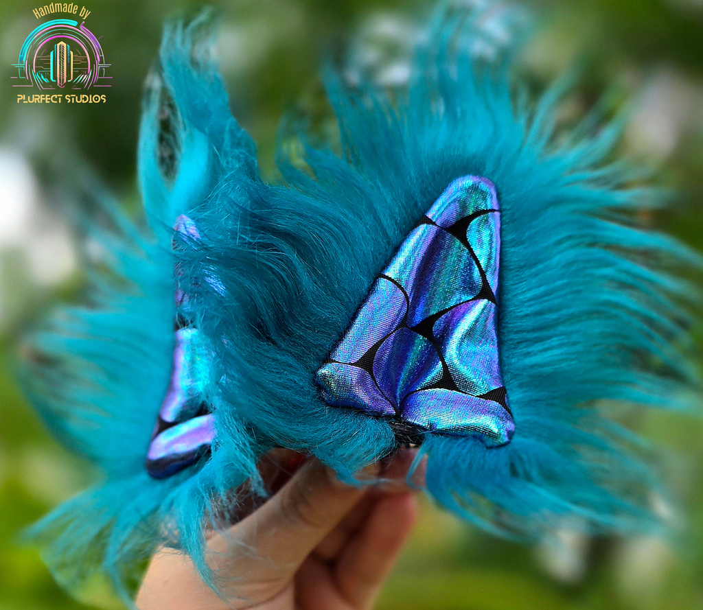 Teal Mermaid - Feral Ears - Hair Clip Accessories