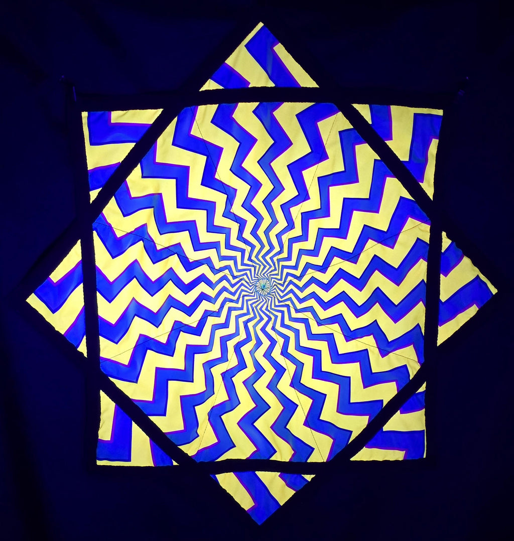 Soulfire Kaleidoscope Flow Star - UV Reactive | Double-Sided | Zig-Zag Stitch - by PLURfect Studios
