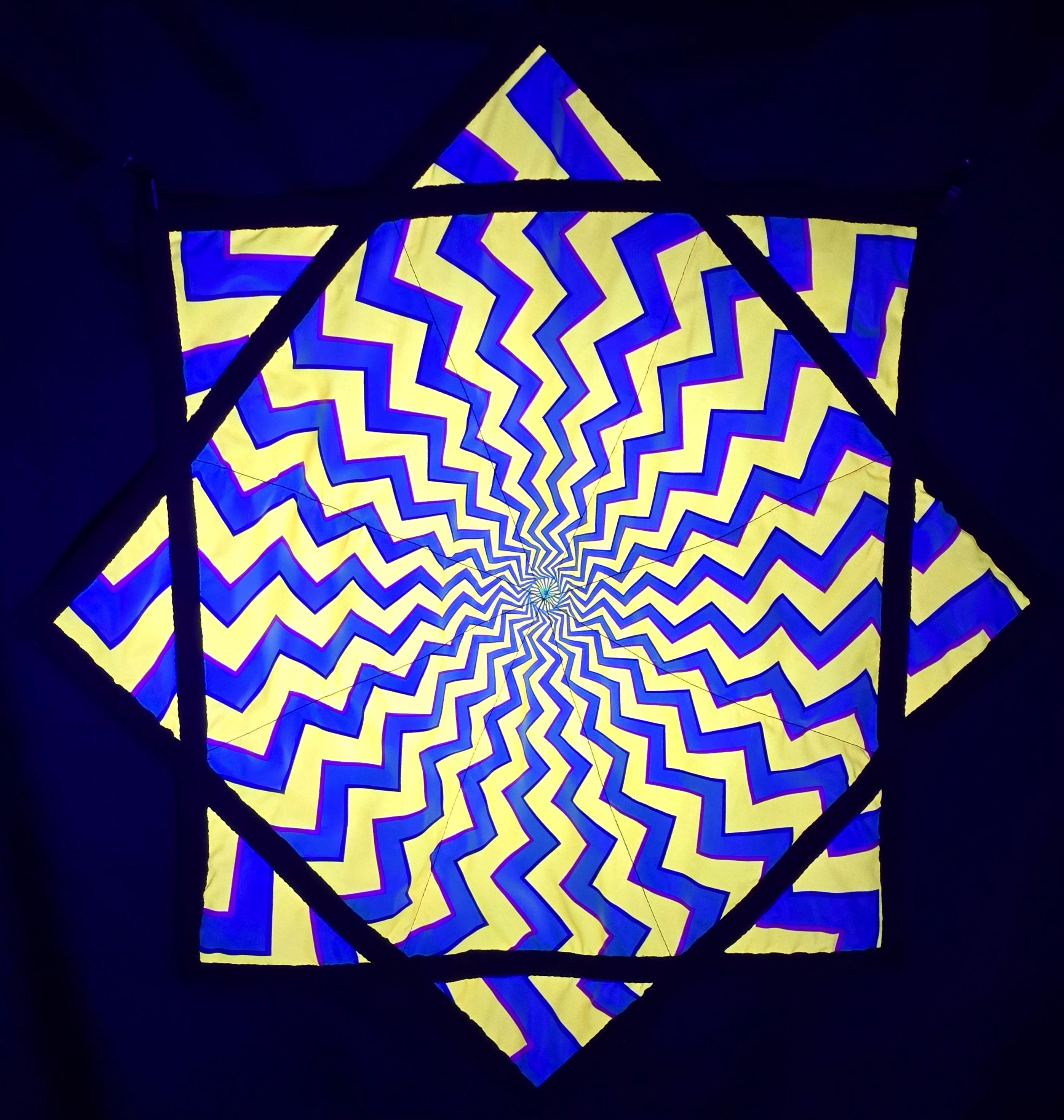 Soulfire Kaleidoscope Flow Star - UV Reactive | Double-Sided | Zig-Zag Stitch - by PLURfect Studios