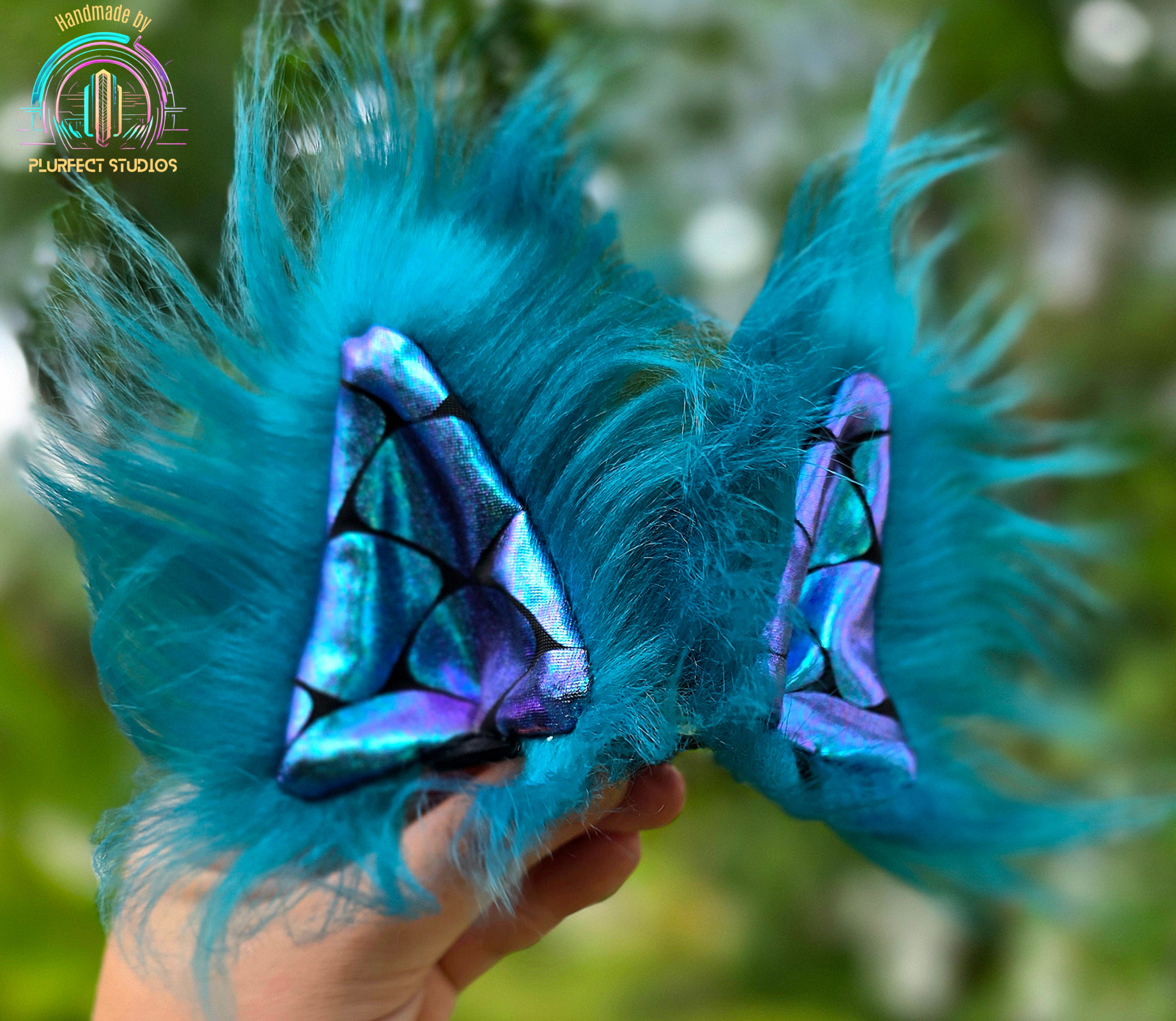 Teal Mermaid - Feral Ears - Hair Clip Accessories