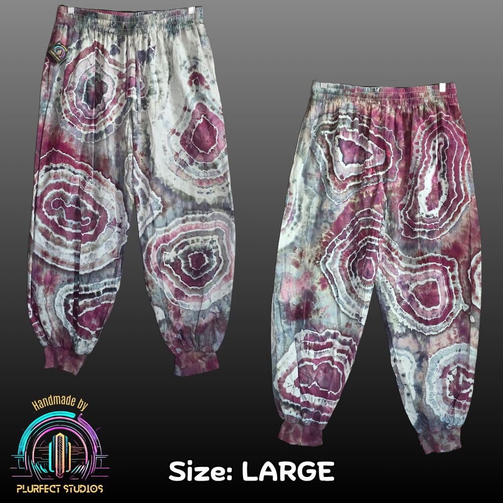 Eggplant Geode Tie Dye Harem Pants