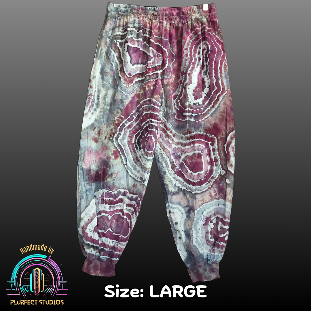 Eggplant Geode Tie Dye Harem Pants