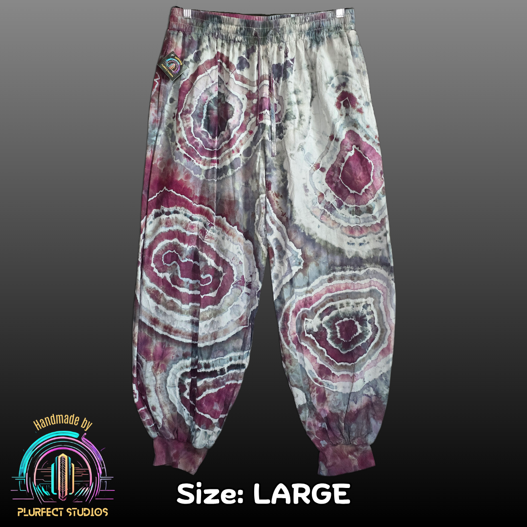 Eggplant Geode Tie Dye Harem Pants