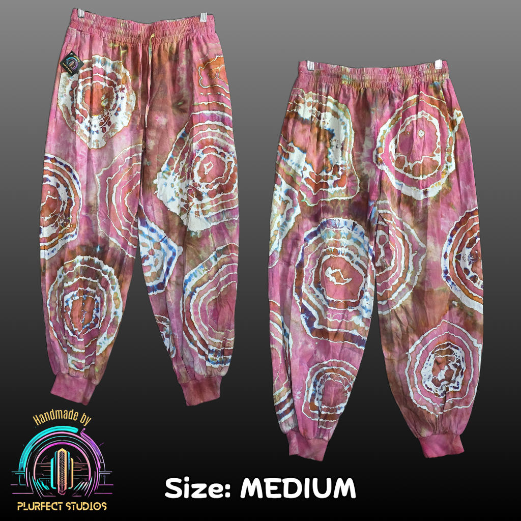 Pink Geode Tie Dye Harem Pants