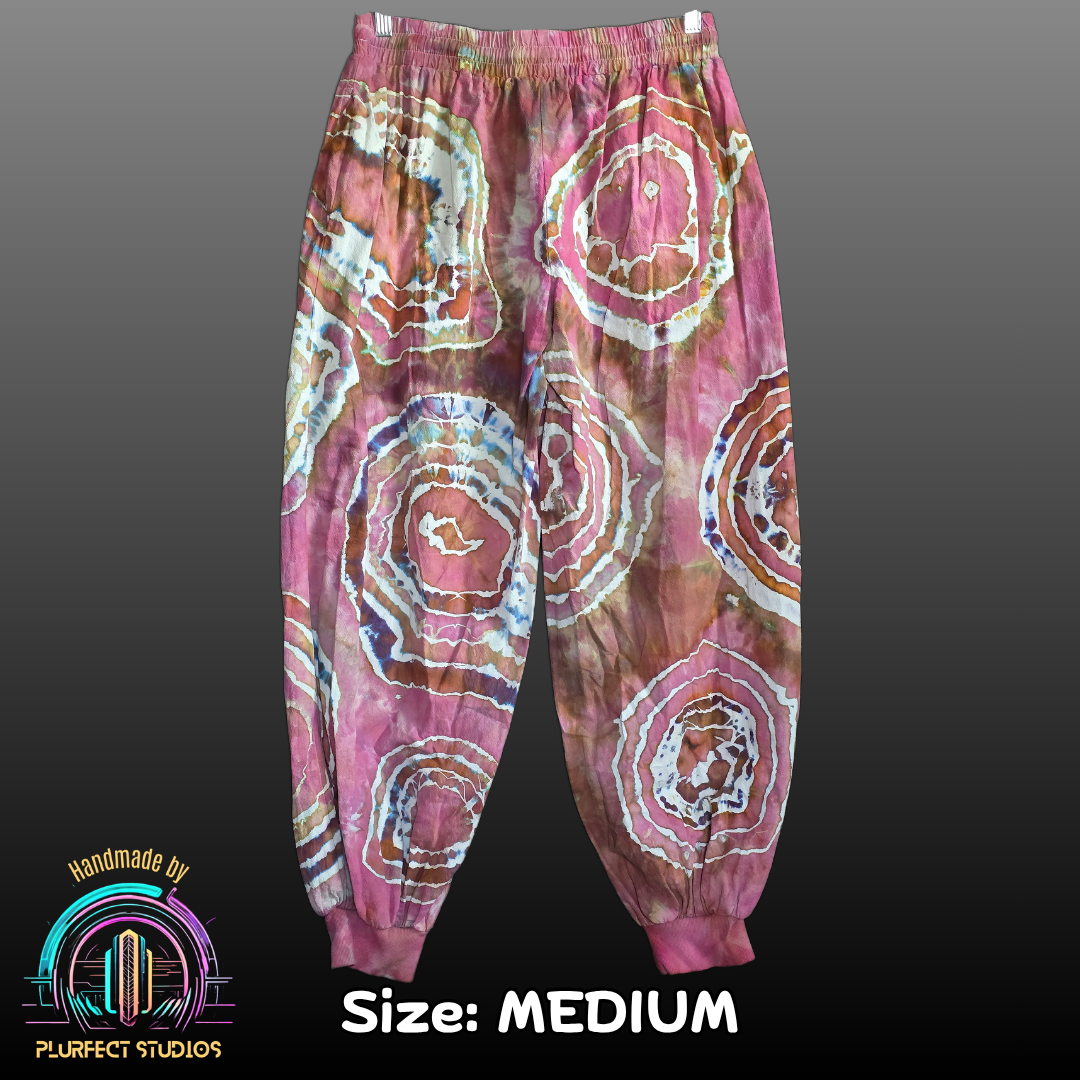 Pink Geode Tie Dye Harem Pants