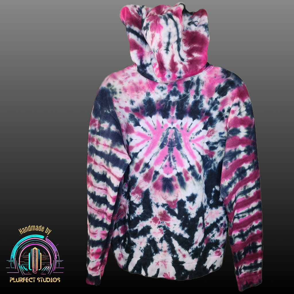 Pink & Black Heart Tie Dye Hoodie Sweatpants Set