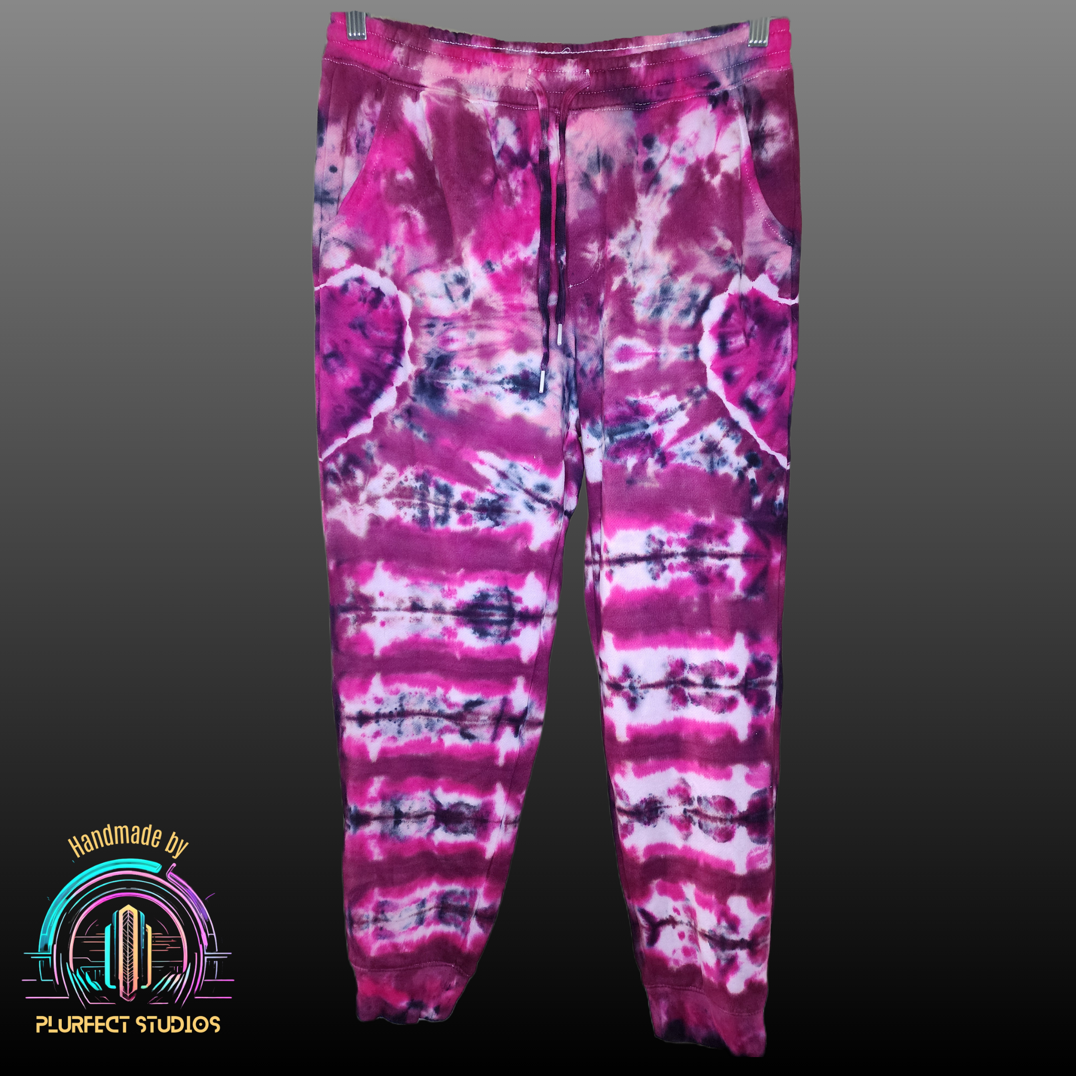 Pink & Black Heart Tie Dye Hoodie Sweatpants Set