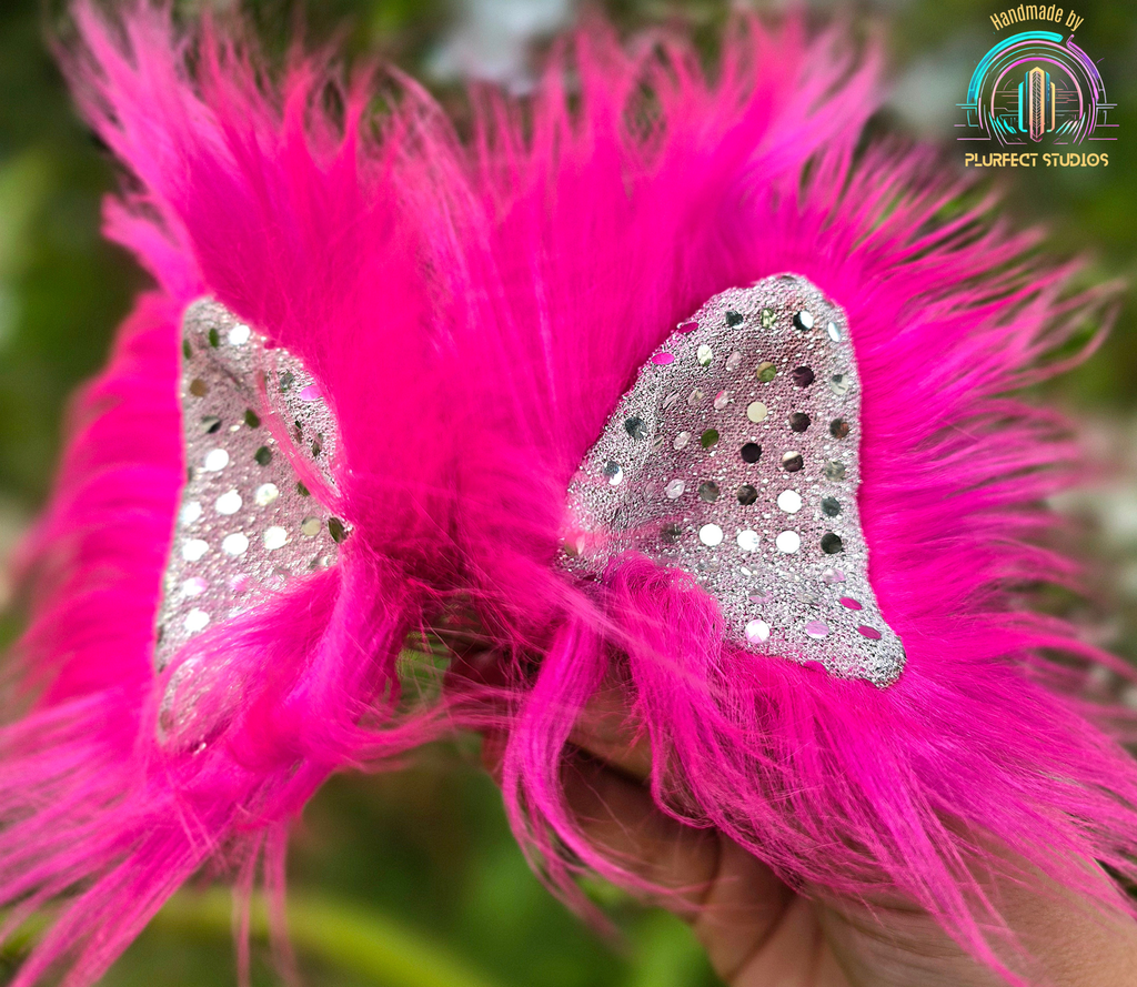 Pink Disco - Feral Ears - Hair Clip Accessories