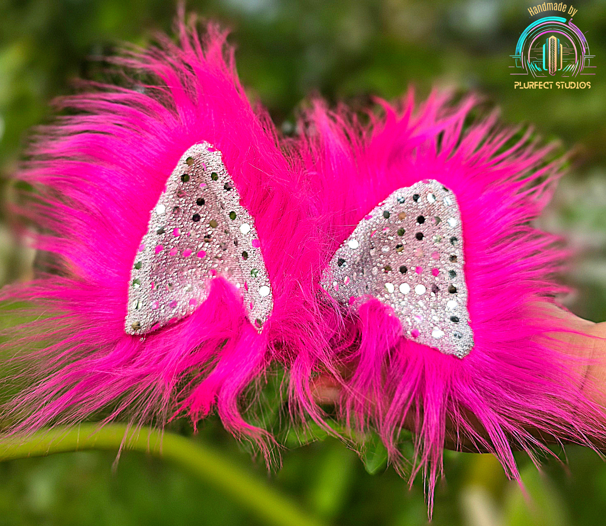 Pink Disco - Feral Ears - Hair Clip Accessories