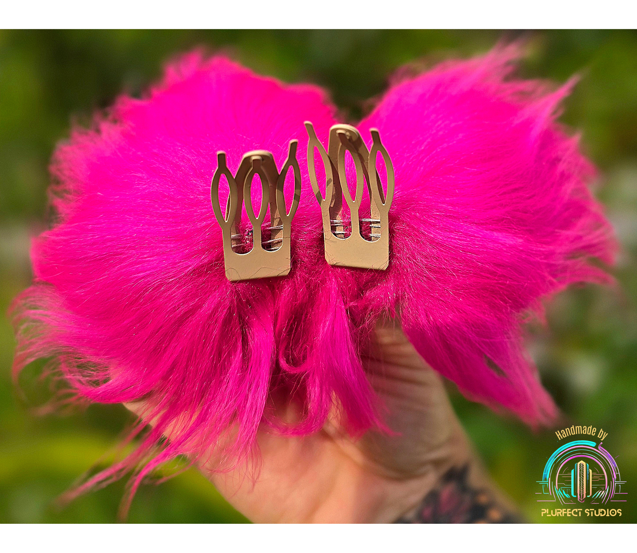 Pink Disco - Feral Ears - Hair Clip Accessories