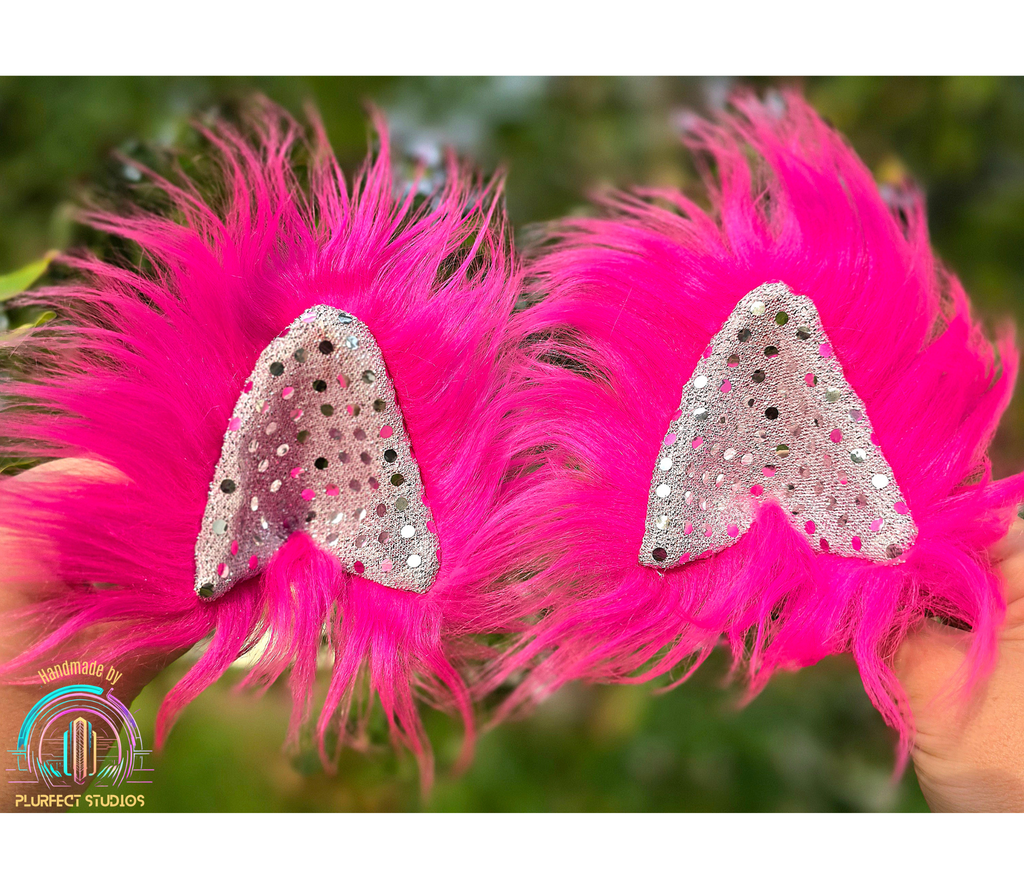 Pink Disco - Feral Ears - Hair Clip Accessories