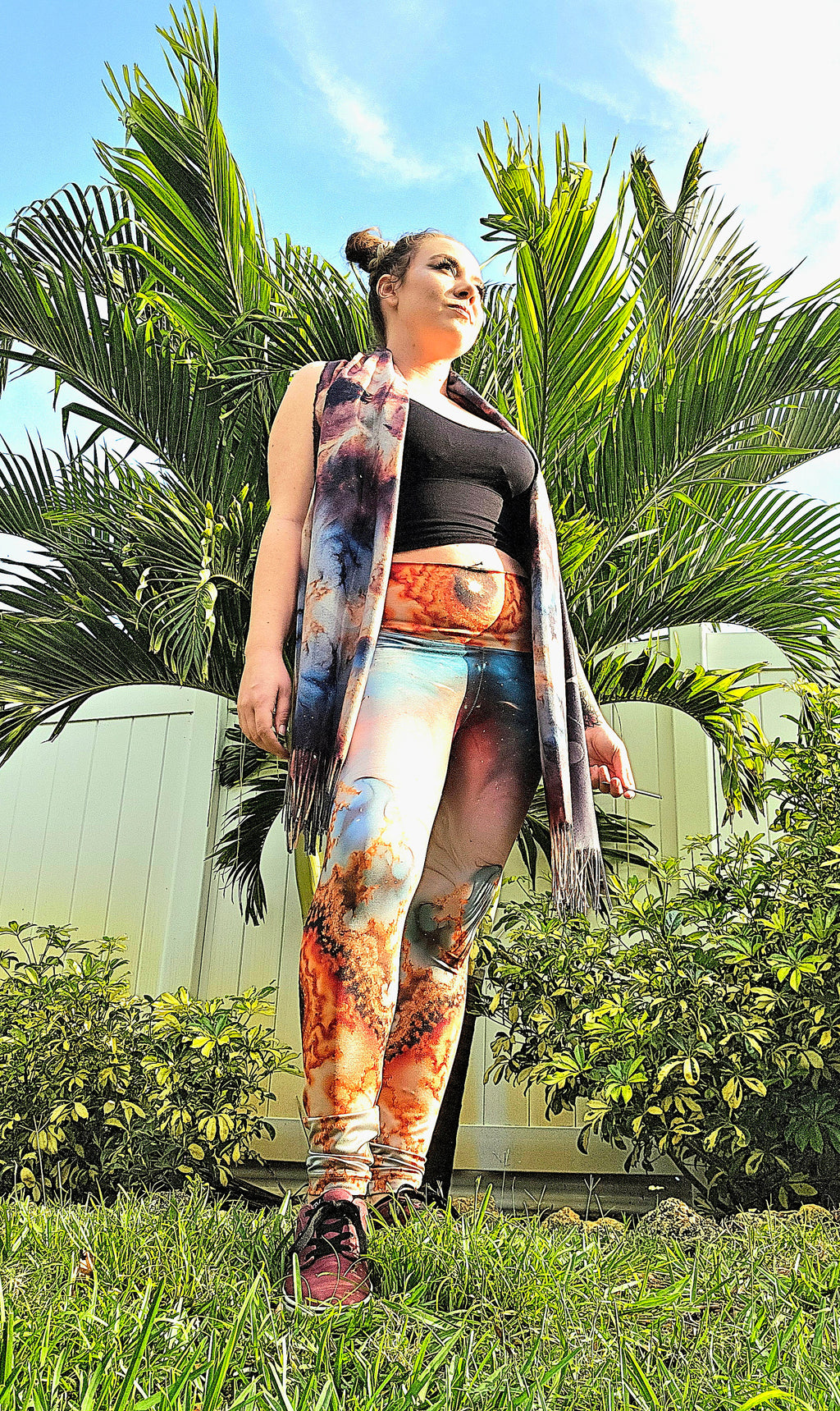 Spiral Galaxy Reversible Rave Pashmina - Festival/EDM Shawl - by PLURfect Studios