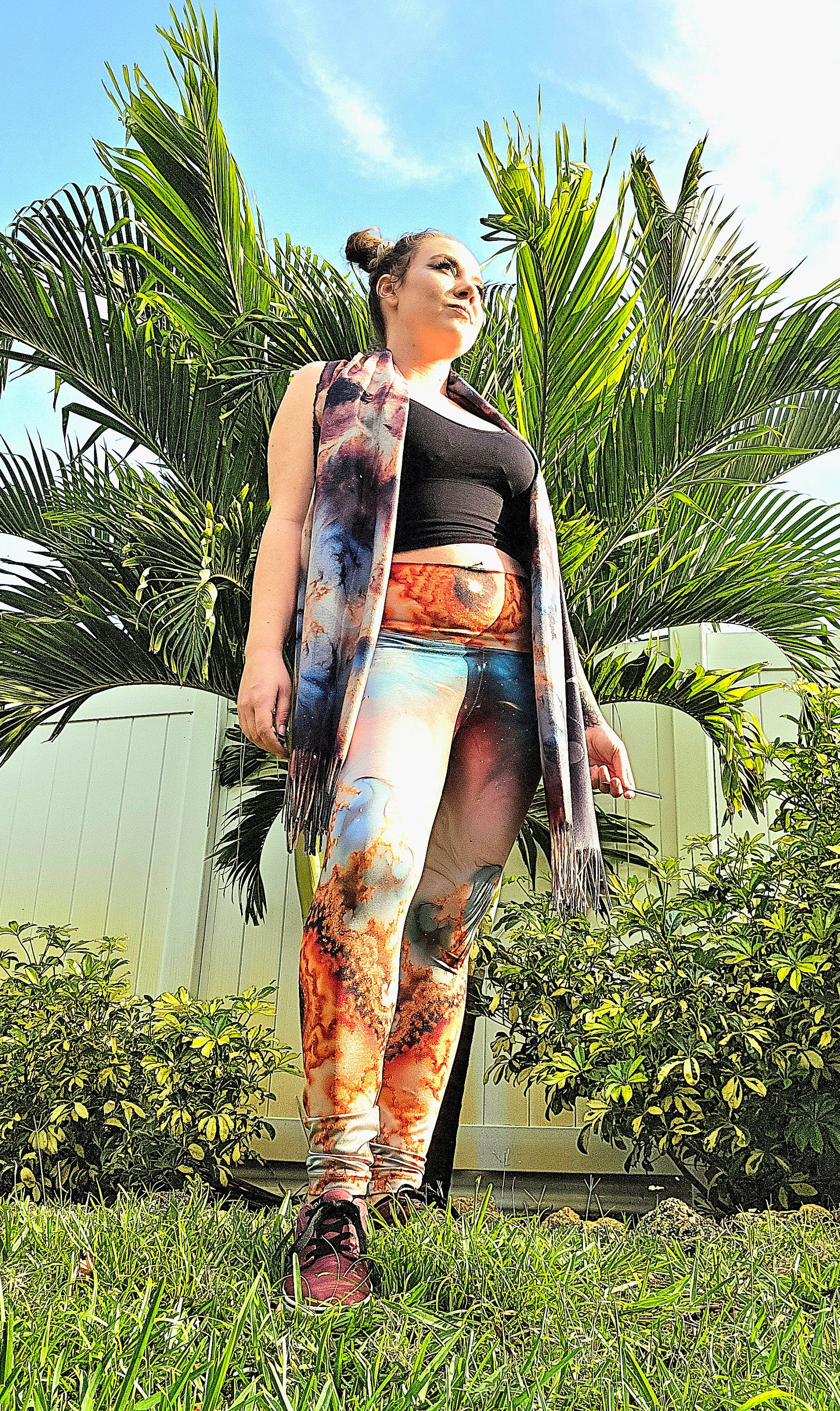 Spiral Galaxy Reversible Rave Pashmina - Festival/EDM Shawl - by PLURfect Studios